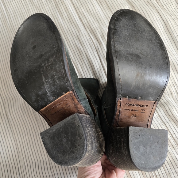 Fiorentini Baker Gray Green Suede Ankle Boots Strappy Womens EUR 38 US 8 Italian - Picture 5 of 7